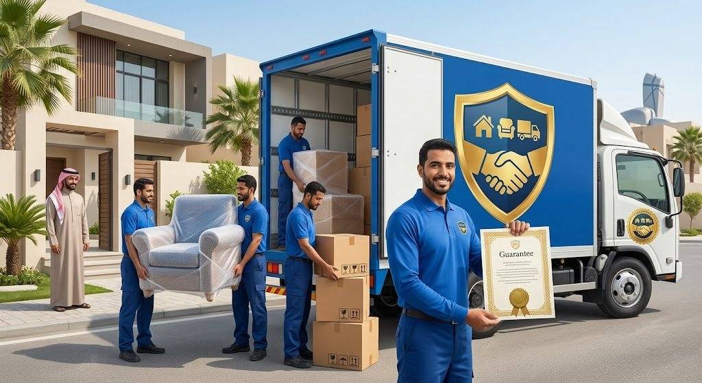 فريق عمل محترف يقوم بتغليف ونقل الأثاث بعناية فائقة ضمن خدمات شركة نقل اثاث خميس مشيط لضمان حماية الممتلكات ووصولها بأمان تام وبدون أي خدوش.